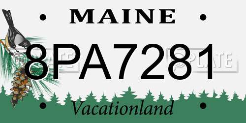 8PA7281 Maine License Plate