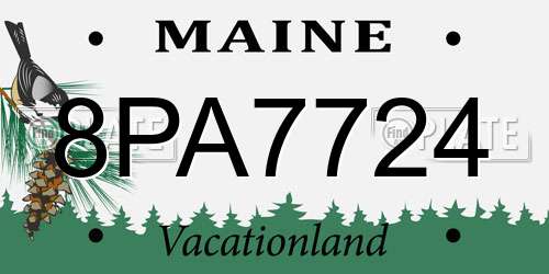 8PA7724 Maine License Plate