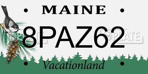 8PAZ62 Maine License Plate