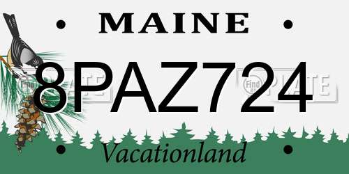 8PAZ724 Maine License Plate