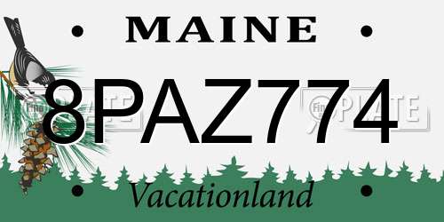 8PAZ774 Maine License Plate