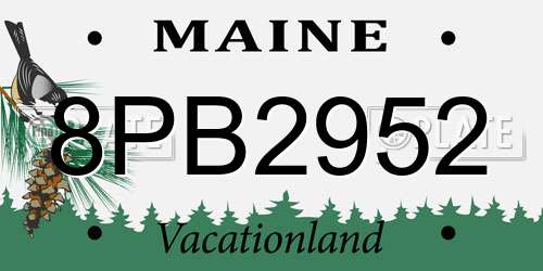 8PB2952 Maine License Plate