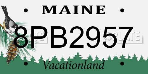 8PB2957 Maine License Plate