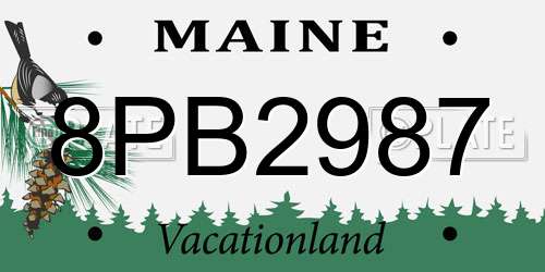 8PB2987 Maine License Plate