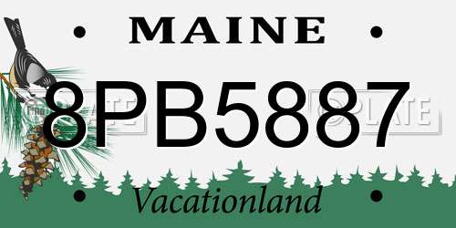 8PB5887 Maine License Plate