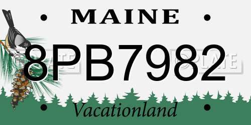 8PB7982 Maine License Plate