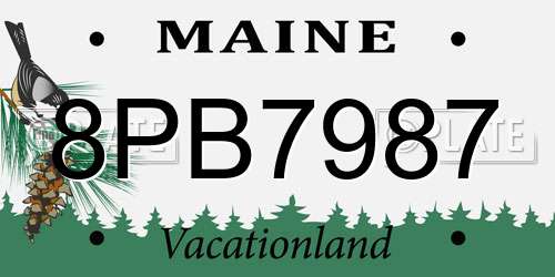 8PB7987 Maine License Plate