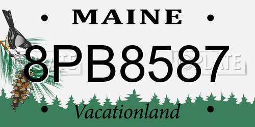 8PB8587 Maine License Plate