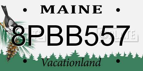 8PBB557 Maine License Plate