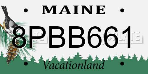 8PBB661 Maine License Plate