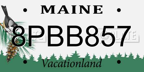 8PBB857 Maine License Plate