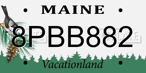 8PBB882 Maine License Plate