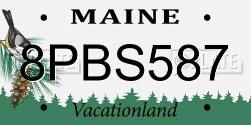 8PBS587 Maine License Plate