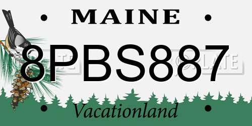 8PBS887 Maine License Plate