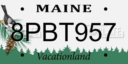 8PBT957 Maine License Plate