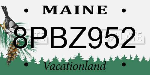 8PBZ952 Maine License Plate