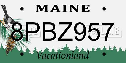 8PBZ957 Maine License Plate