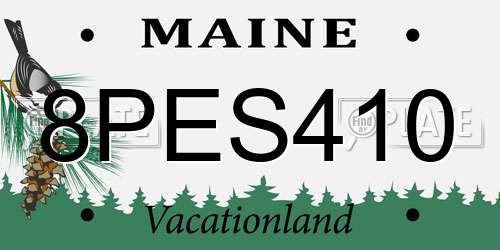 8PES410 Maine License Plate