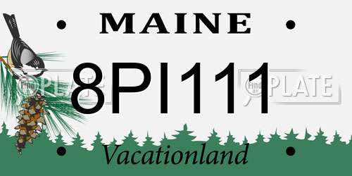 8PI111 Maine License Plate