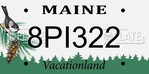 8PI322 Maine License Plate