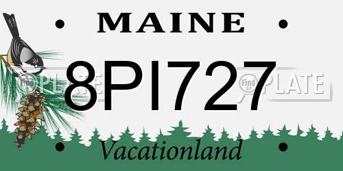 8PI727 Maine License Plate