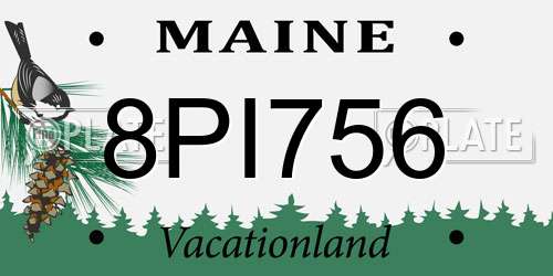 8PI756 Maine License Plate