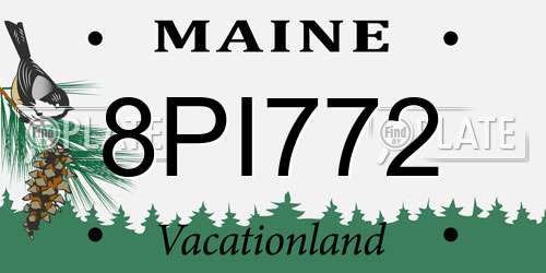 8PI772 Maine License Plate