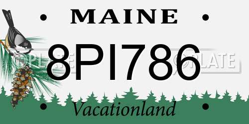 8PI786 Maine License Plate