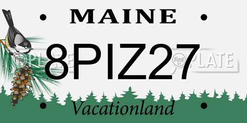 8PIZ27 Maine License Plate