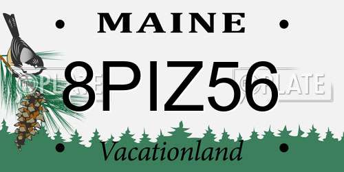 8PIZ56 Maine License Plate
