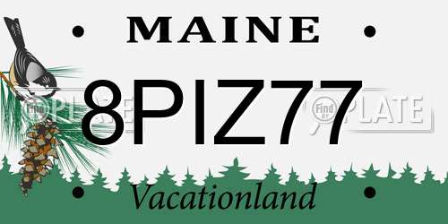 8PIZ77 Maine License Plate