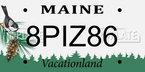 8PIZ86 Maine License Plate