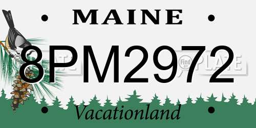 8PM2972 Maine License Plate
