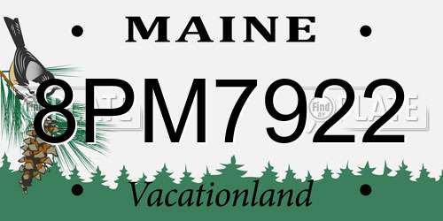 8PM7922 Maine License Plate