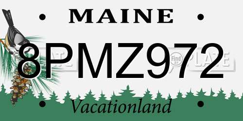 8PMZ972 Maine License Plate