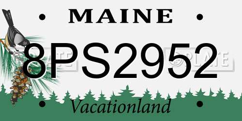 8PS2952 Maine License Plate
