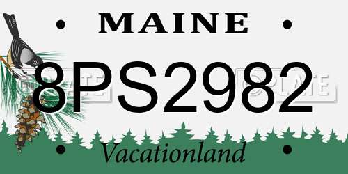 8PS2982 Maine License Plate