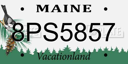 8PS5857 Maine License Plate