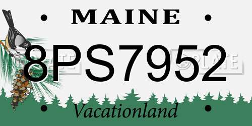 8PS7952 Maine License Plate