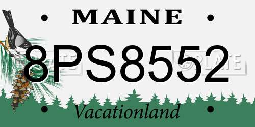 8PS8552 Maine License Plate