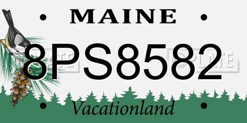 8PS8582 Maine License Plate