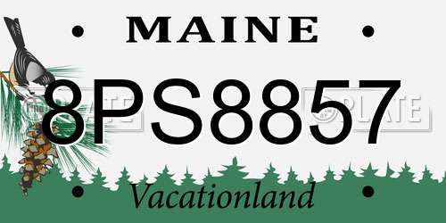 8PS8857 Maine License Plate