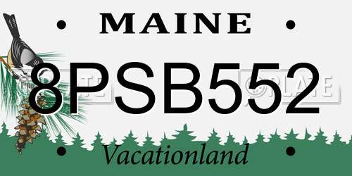 8PSB552 Maine License Plate