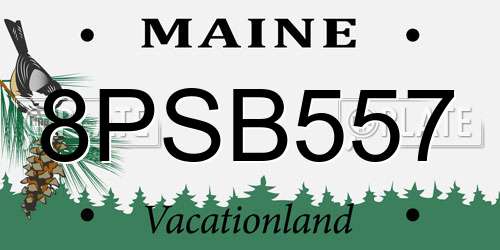 8PSB557 Maine License Plate