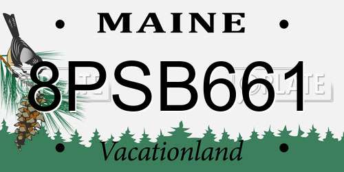 8PSB661 Maine License Plate