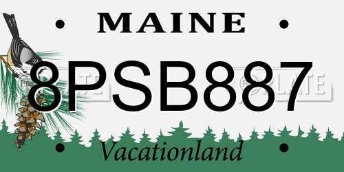 8PSB887 Maine License Plate