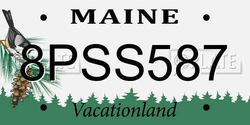 8PSS587 Maine License Plate