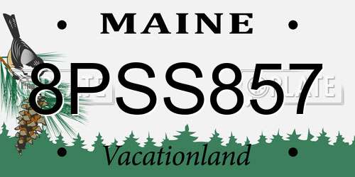 8PSS857 Maine License Plate