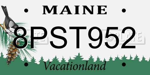 8PST952 Maine License Plate