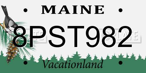 8PST982 Maine License Plate